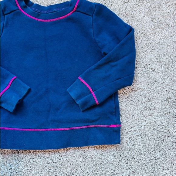Cat & Jack Toddler solid long sleeve shirt Crew Neck Sweatshirt blue size 3T - Picture 3 of 7
